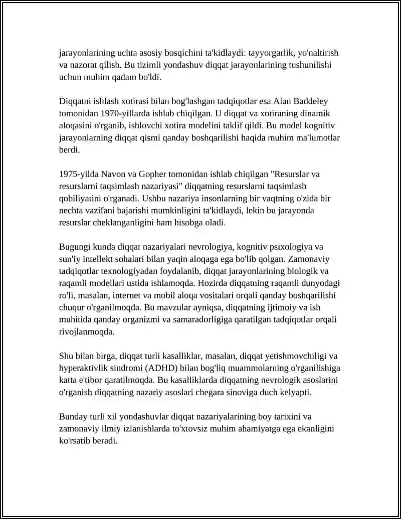 DIQQAT HAQIDA NAZARIYALAR 4