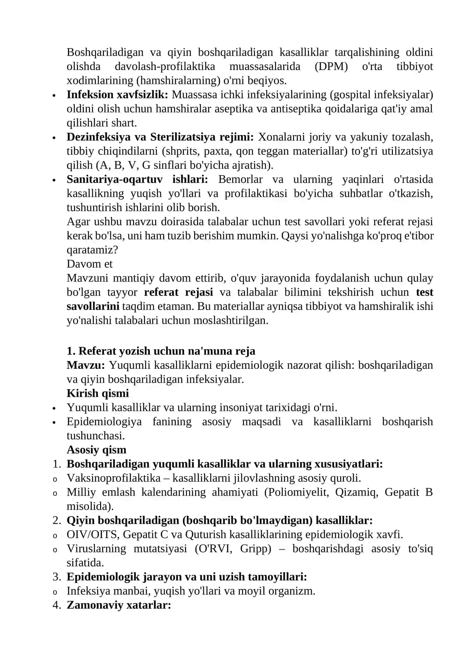 Boshqarib bo`ladigan va boshqarib bo`lmaydigan yuqumli kasalliklar 4