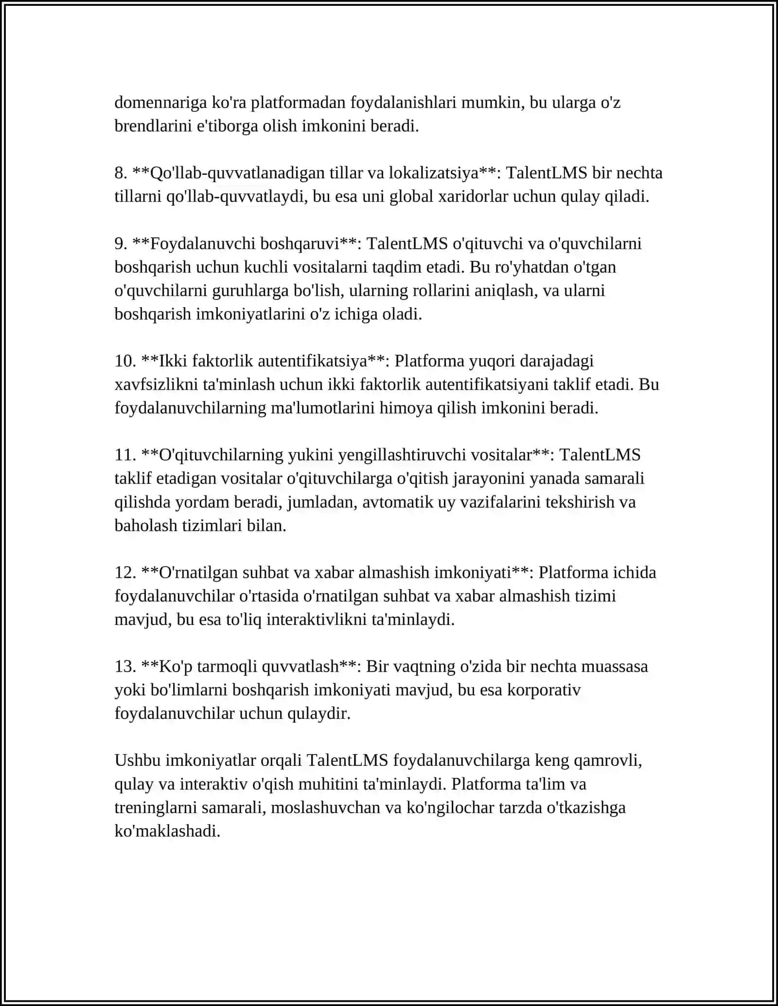 TALENTLMS XUSUSIYATLARI 4