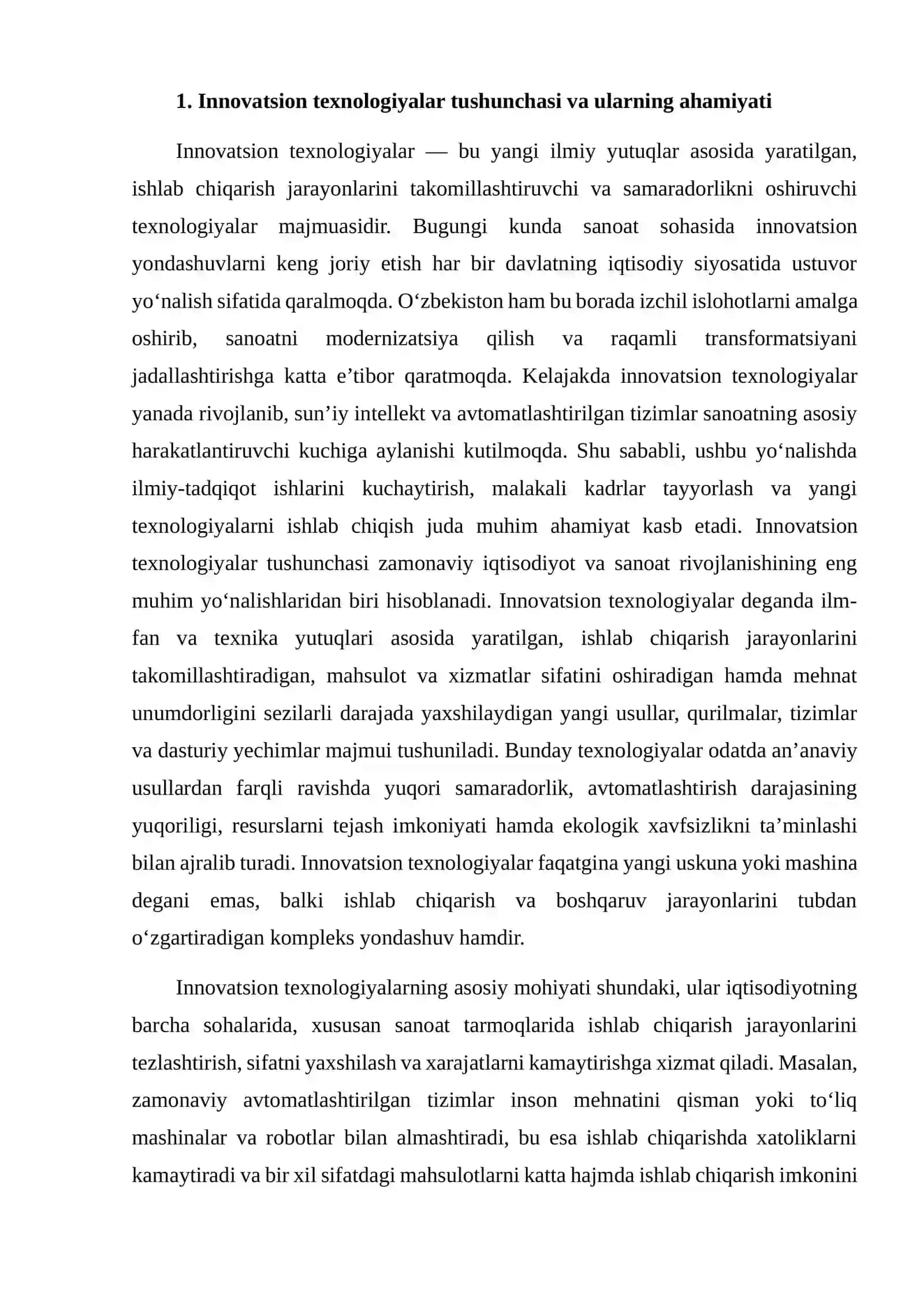 Innovatsion Texnologiyalarni Sanoat Tarmoqlariga Joriy Etish 4