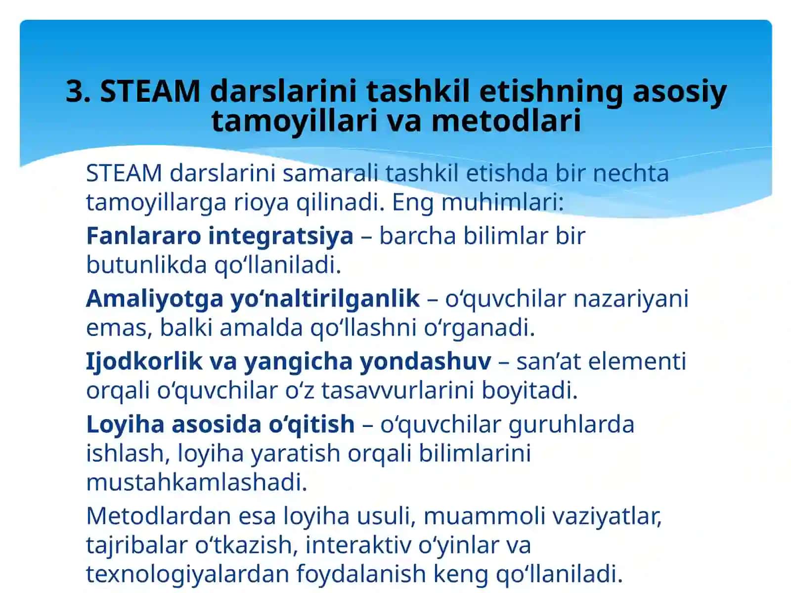Steam darslarida oʻquv jarayonini tashkil etish 4