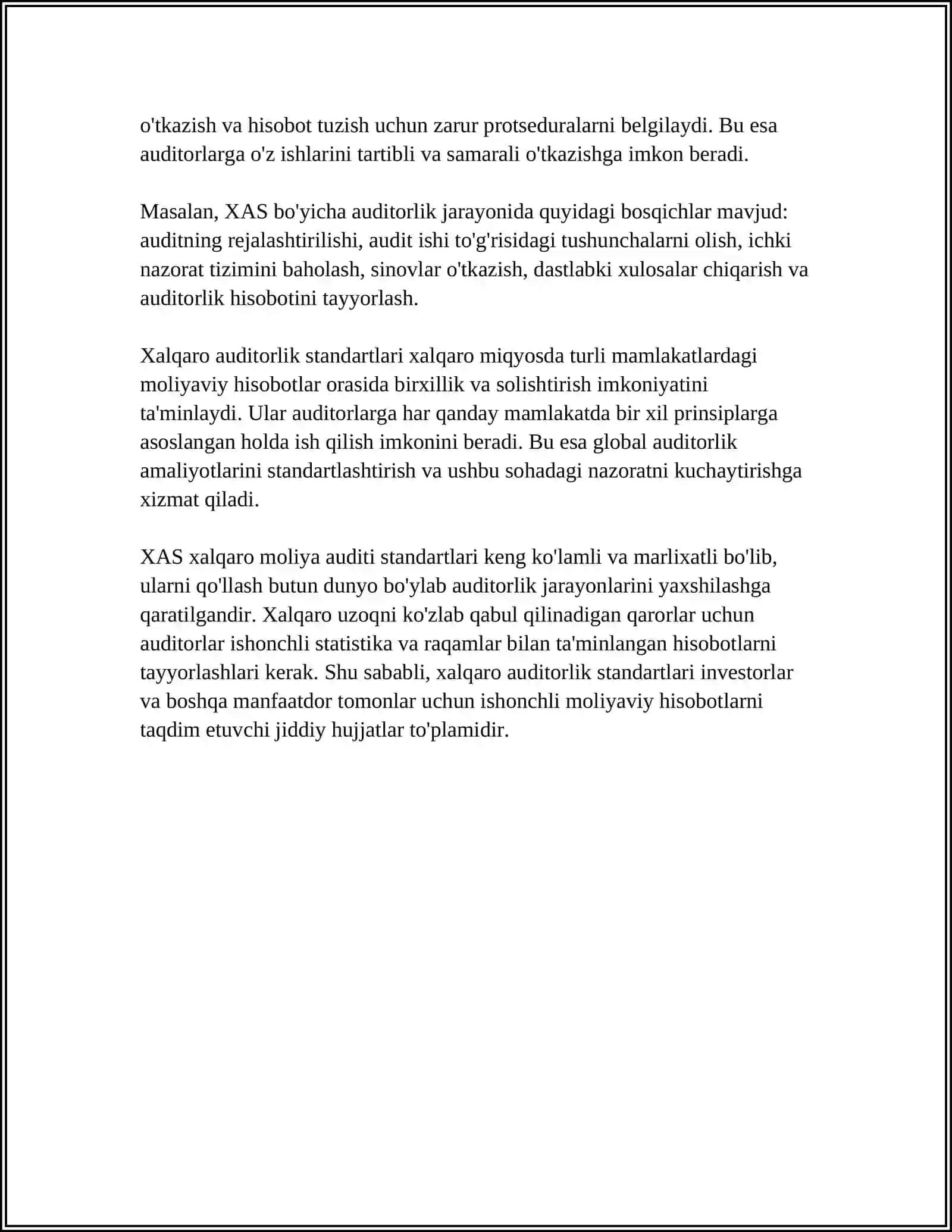 XALQARO AUDITORLIK STANDARTLARI VA ULARNING BANK AUDITINI O’TKAZISHDA QO’LLANILISHI 4
