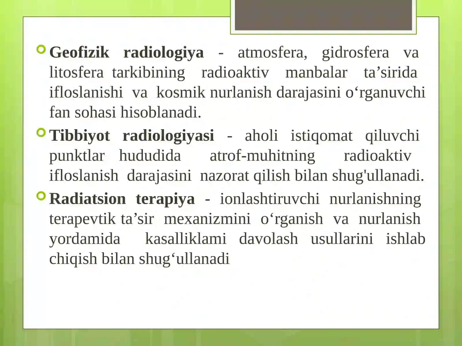 KVANT BIOFIZIKASI ELEMENTLARI VA RADIOBIOLOGIYA 4
