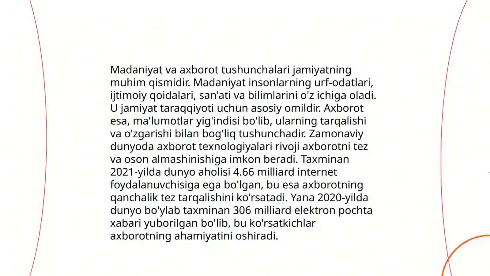 Madaniyat maydonda axborot tarqatish madaniyati 4