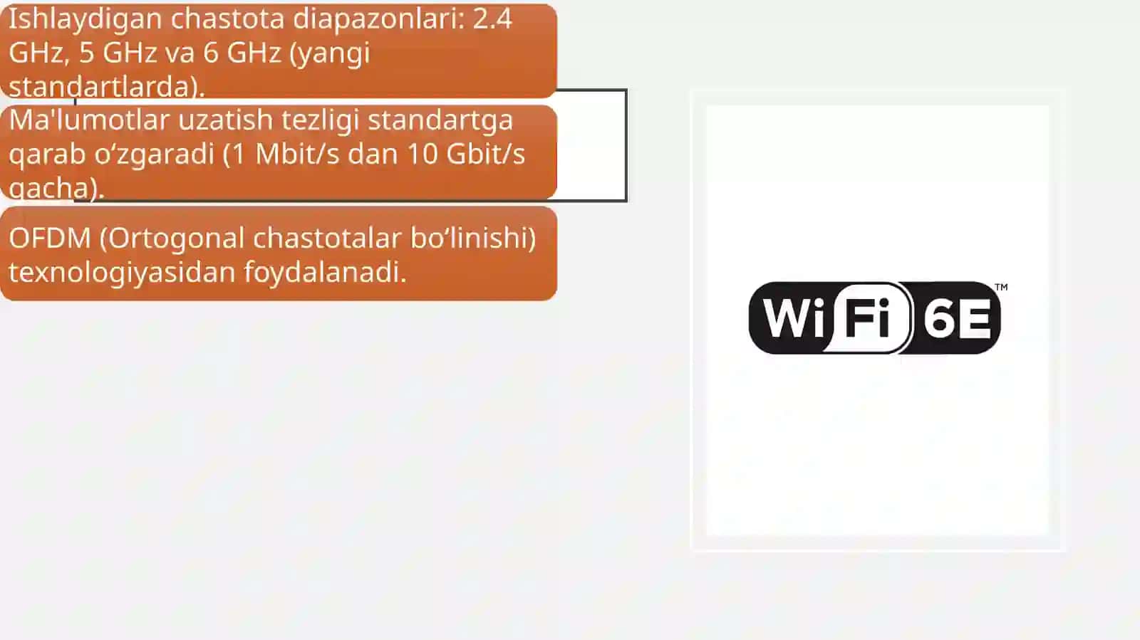 Kompyuter tarmoqlarining standart texnologiyalari: simsiz LAN. IEEE 802.11 tavsifi 4
