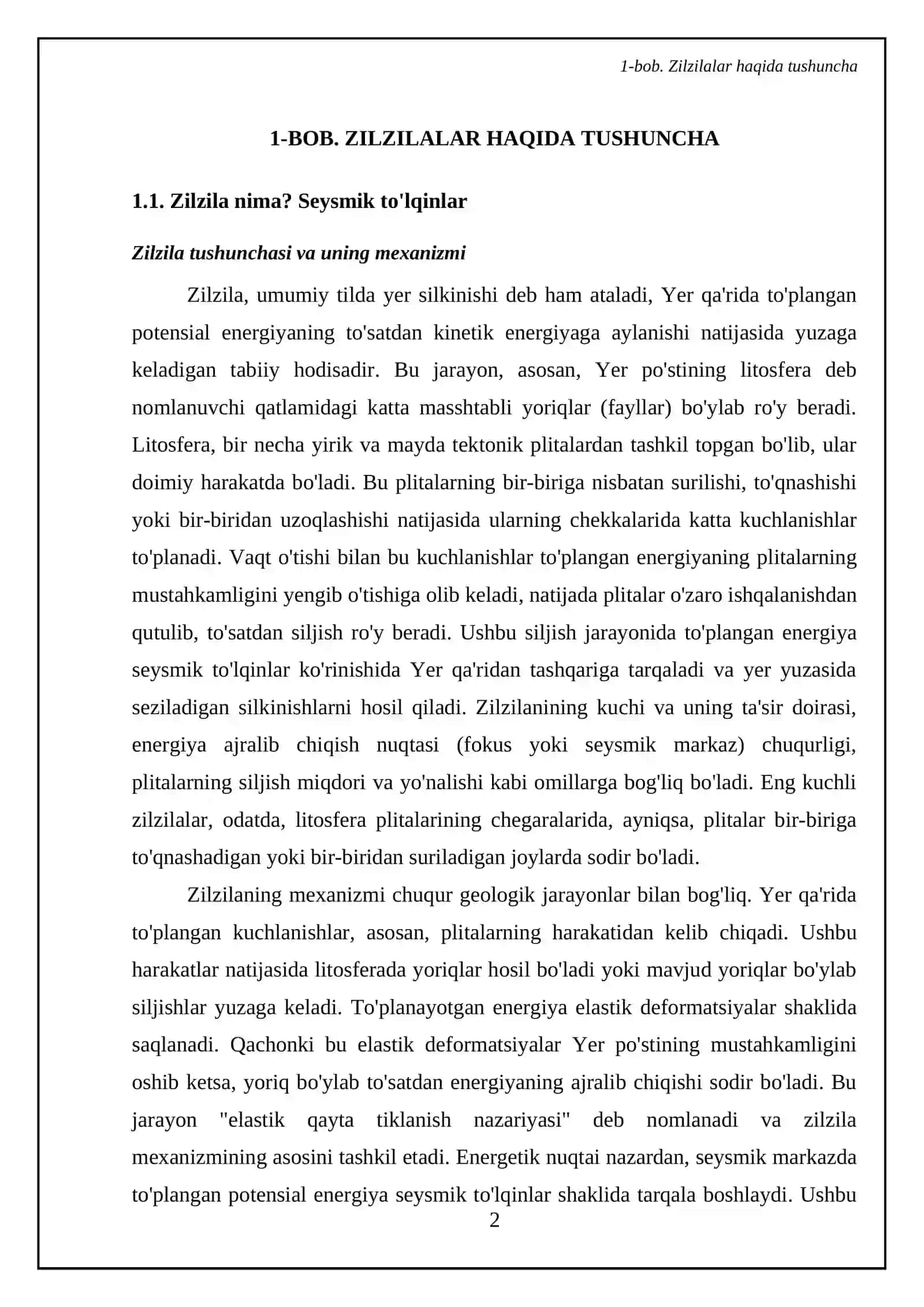 Zilzila, uning sabablari ya oqibatlari. Yer yuzida tarqalish geografiyasi 4