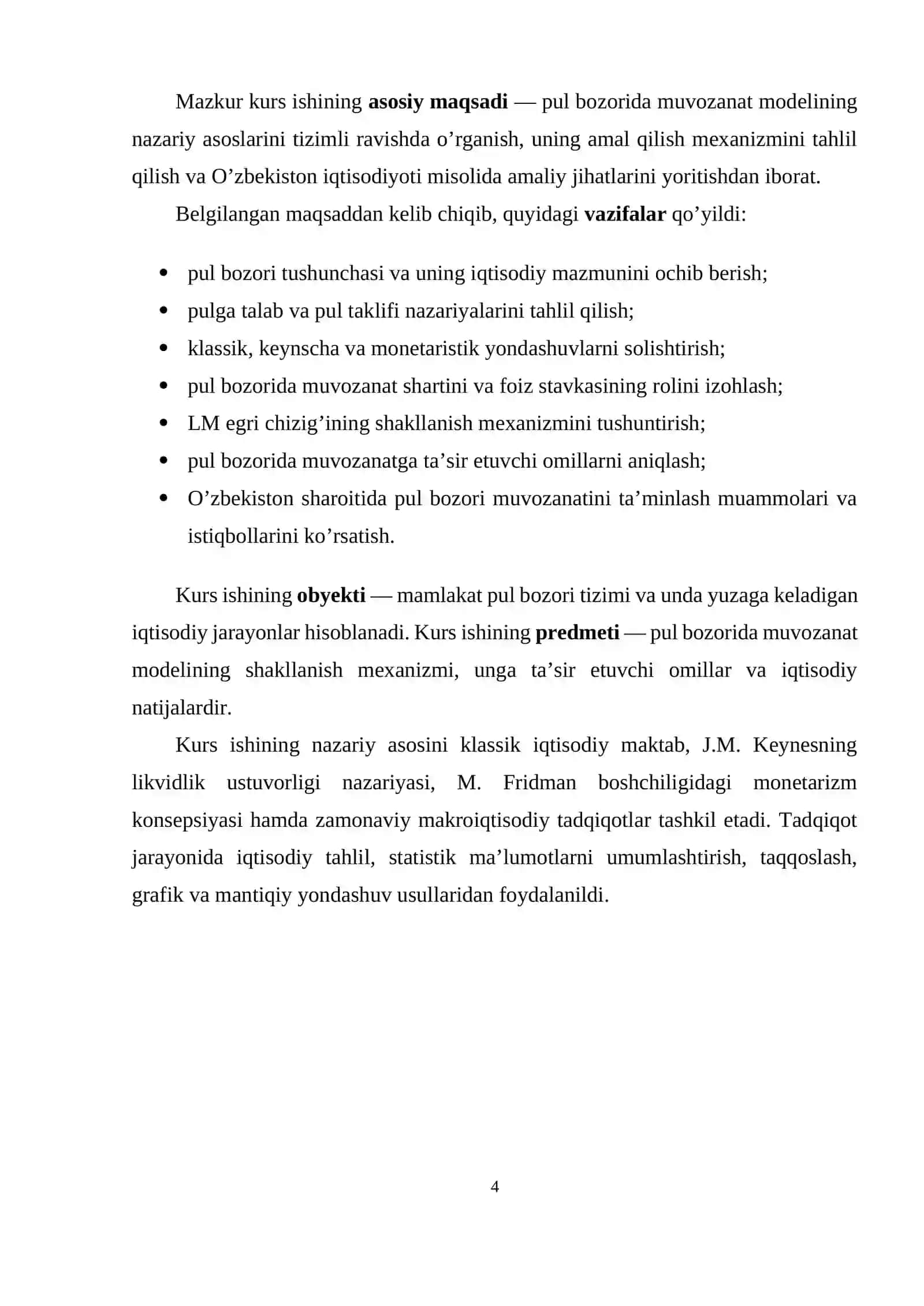 PUL BOZORIDA MUVOZANAT MODELI 4
