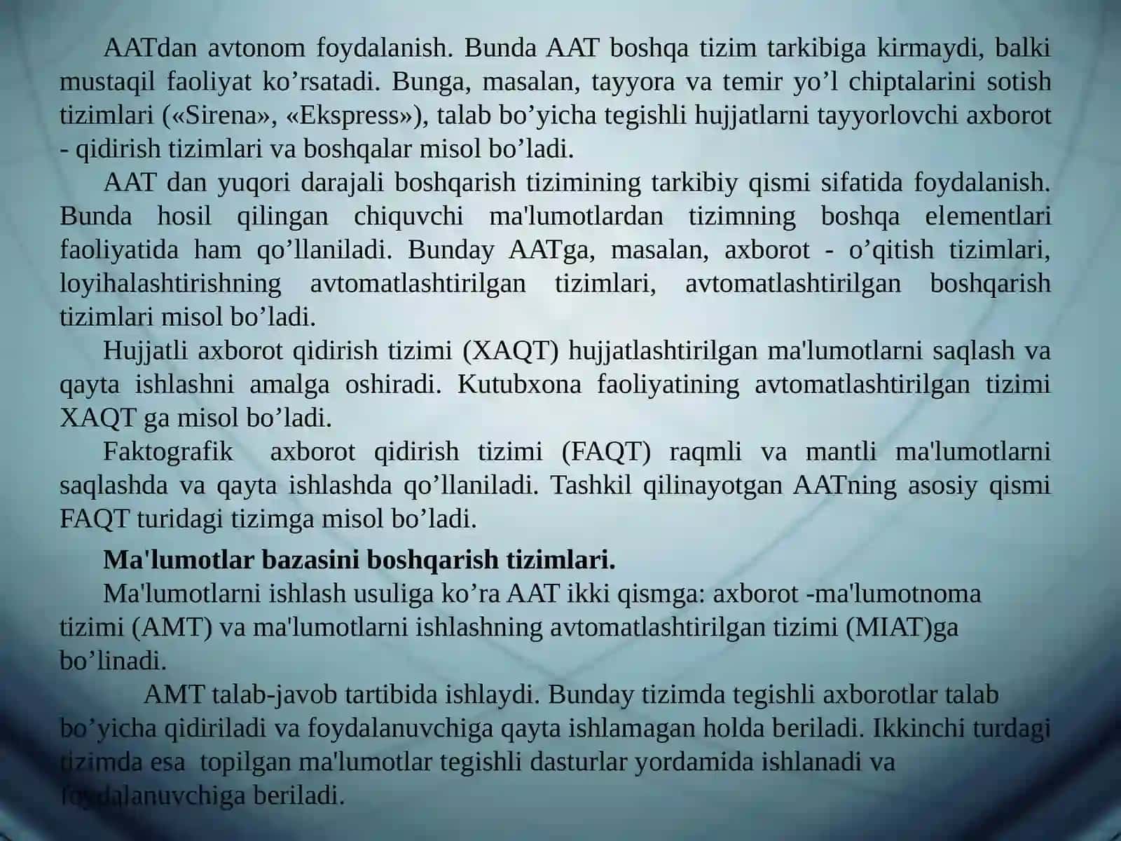 Ma’lumotlar bazasini adminstratorlash va xavfsizligini ta’minlashni loyihalash 4