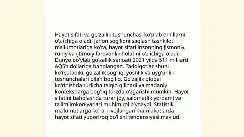 Estetika va hayot sifati 4
