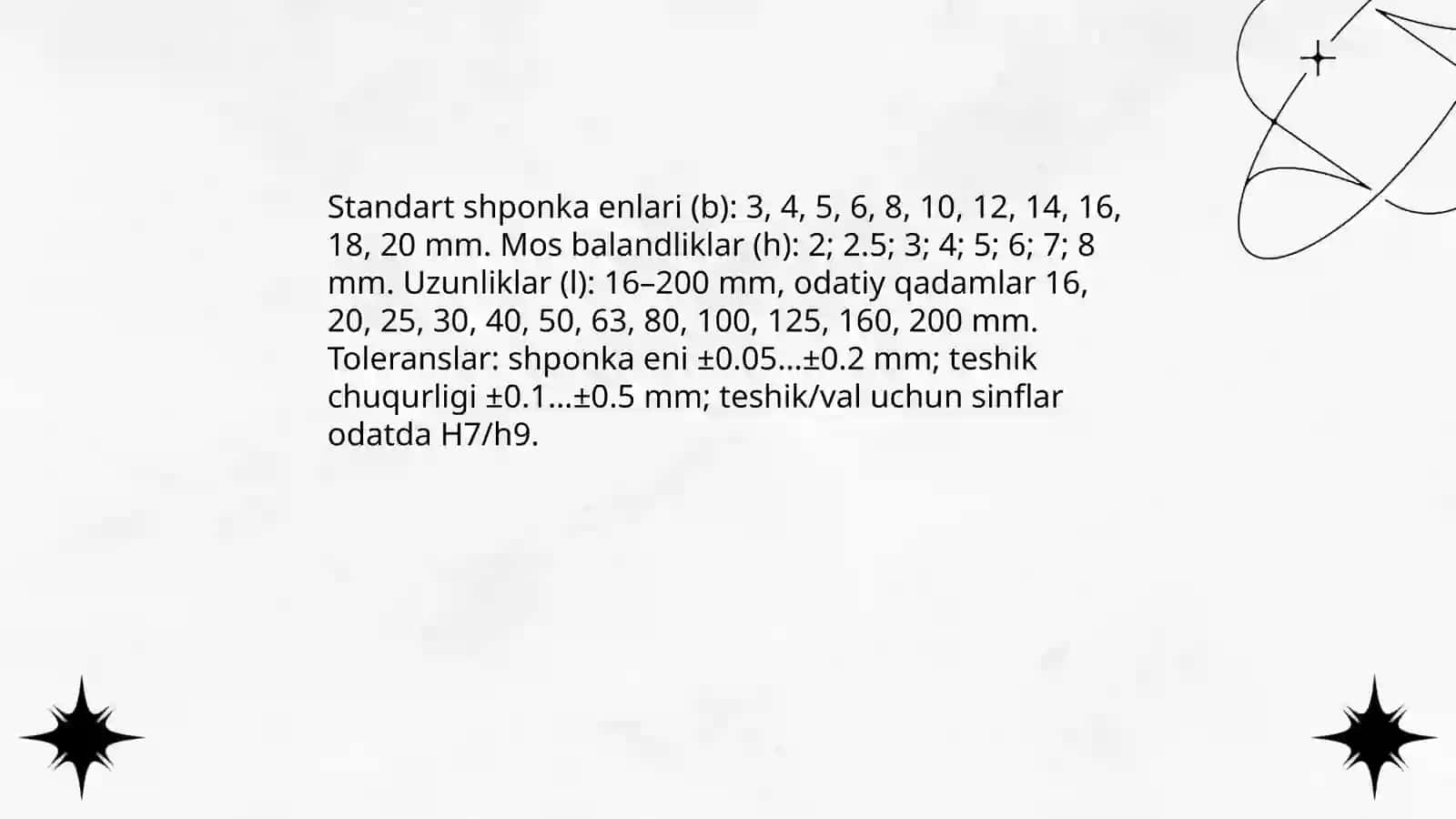 Shponkalibirkmalarning me'yorlanishi 4