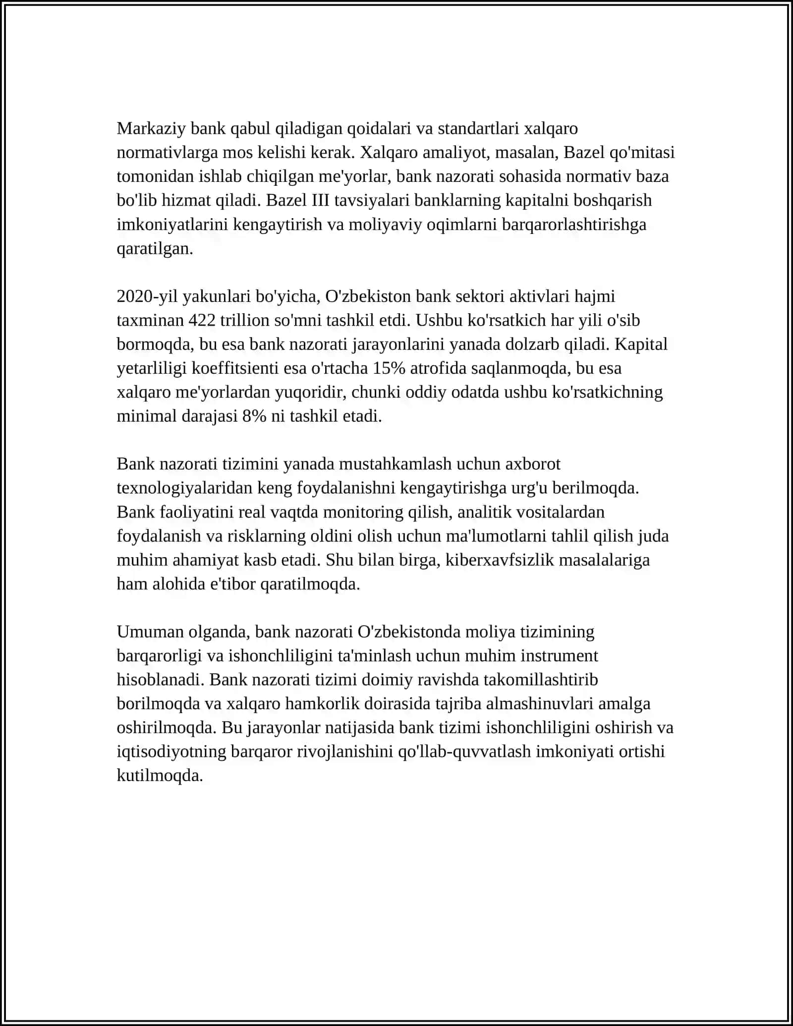 TIJORAT BANKIDA TARTIBDA SOLISH VA NAZORAT QILISH 4