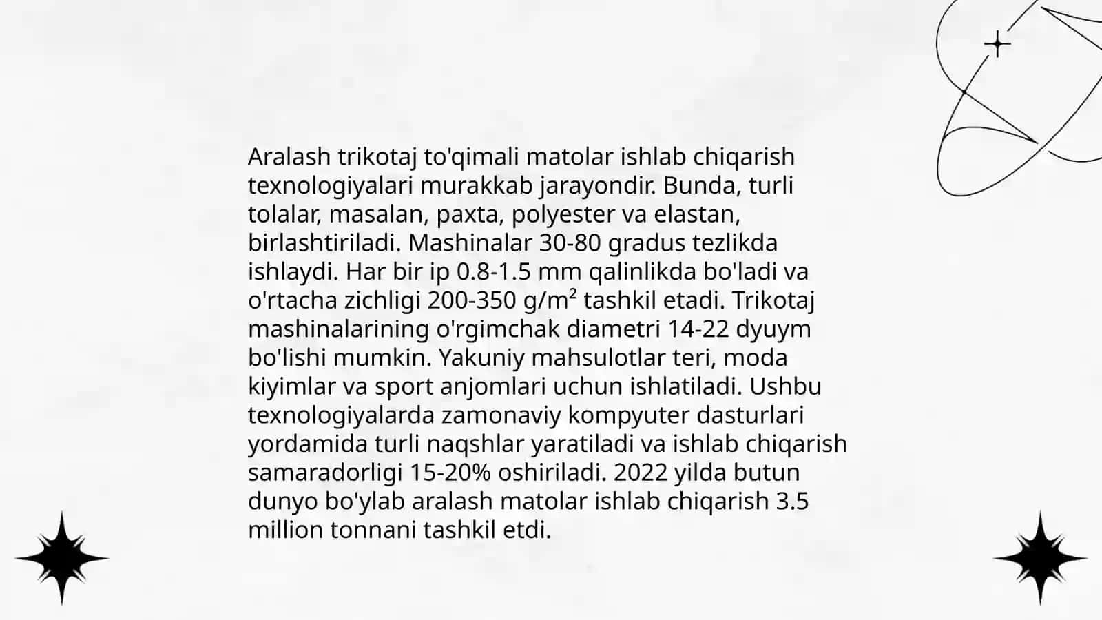Aralash trikotaj to'qimalari haqida 4