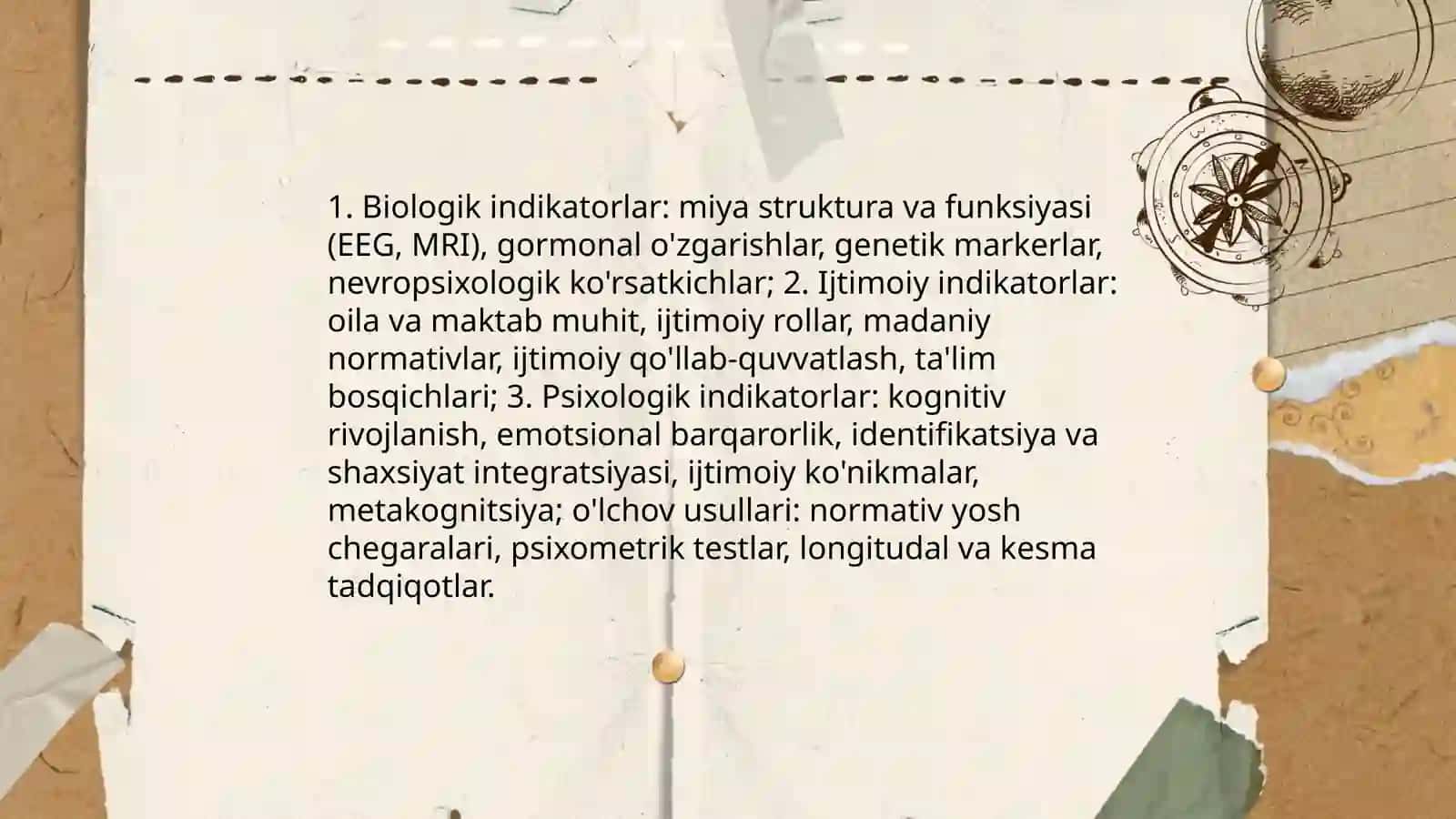 Zamonaviy psixologiyada psixik rivojlanishni davriylashtirish muammosi 1-guruh qizlari 4