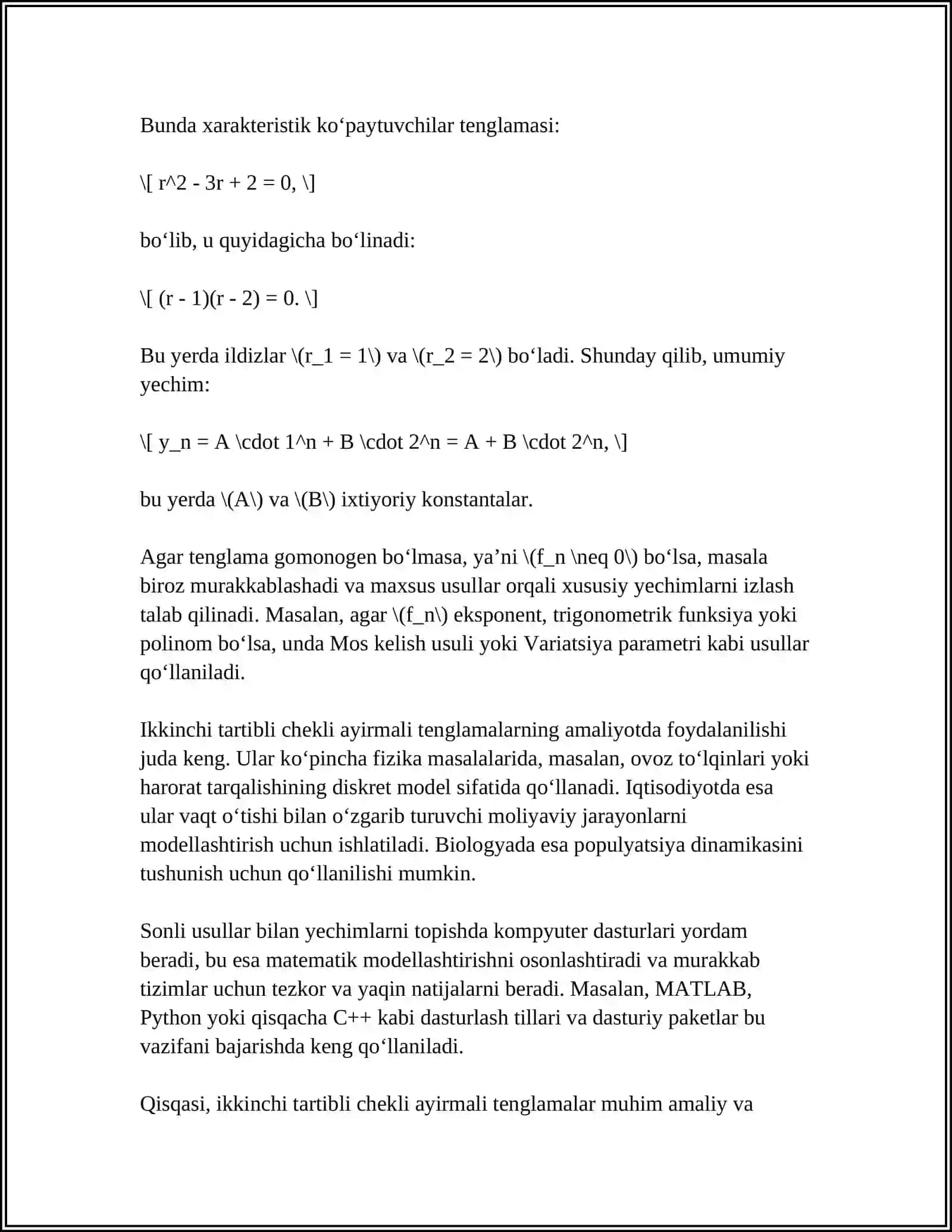 IKKINCHI TARTIBLI CHEKLI AYIRMALI TENGLAMALAR 4