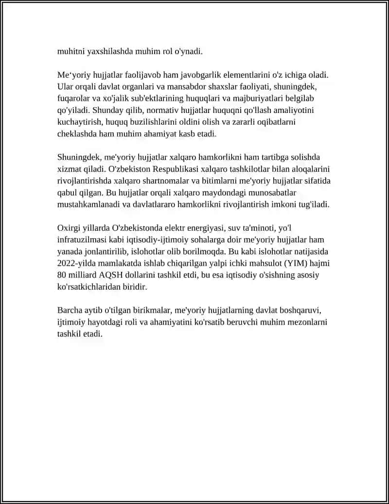 ME'YORIY XUJJAT KATEGORIYALARI,TUZISH TARTIBI VA ULARNING TUZILISHI 4