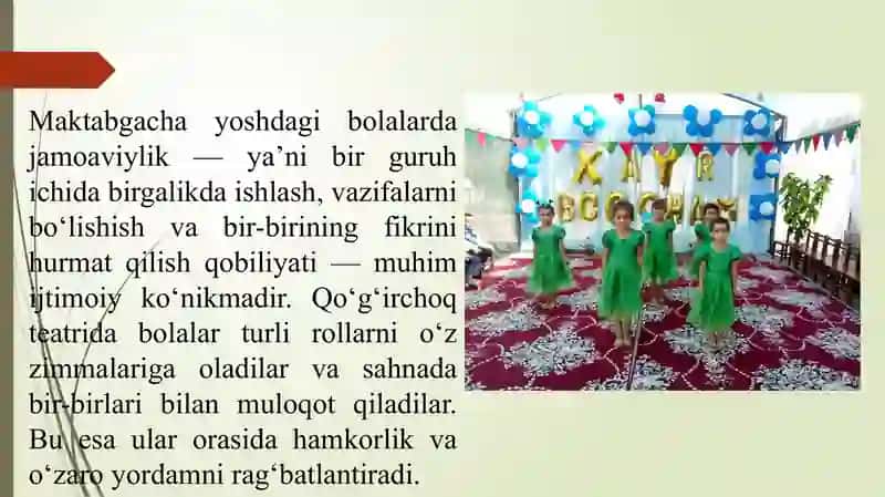 Qoʻgʻirchoq teatlari orqali bolalarda jamoaviylikni rivojlantirish 4