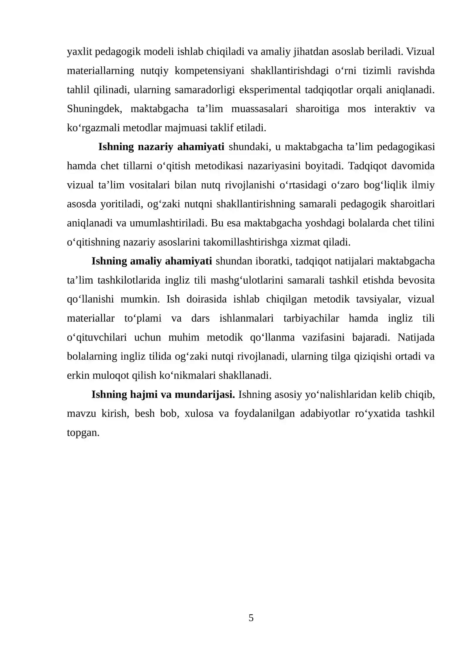 Maktabgacha yoshdagi bolalarda ingliz tilida og‘zaki nutqni rivojlantirishda visual materiallardan foydalanish samaradorligi 4