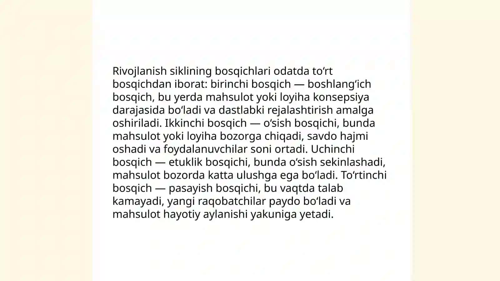 Rivojlanish sikli haqida tushuncha 4