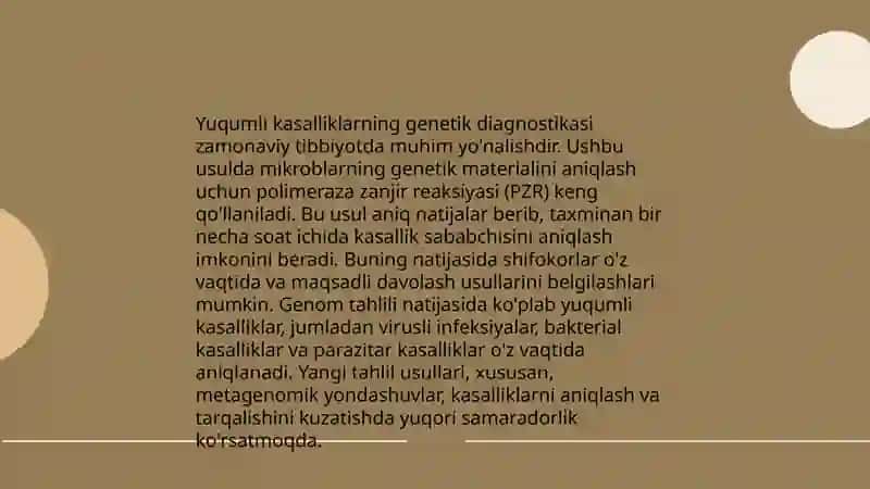 Biotexnologiyada yuqumli va onkologik kasalliklarni diagnostika qilish va davolash 4