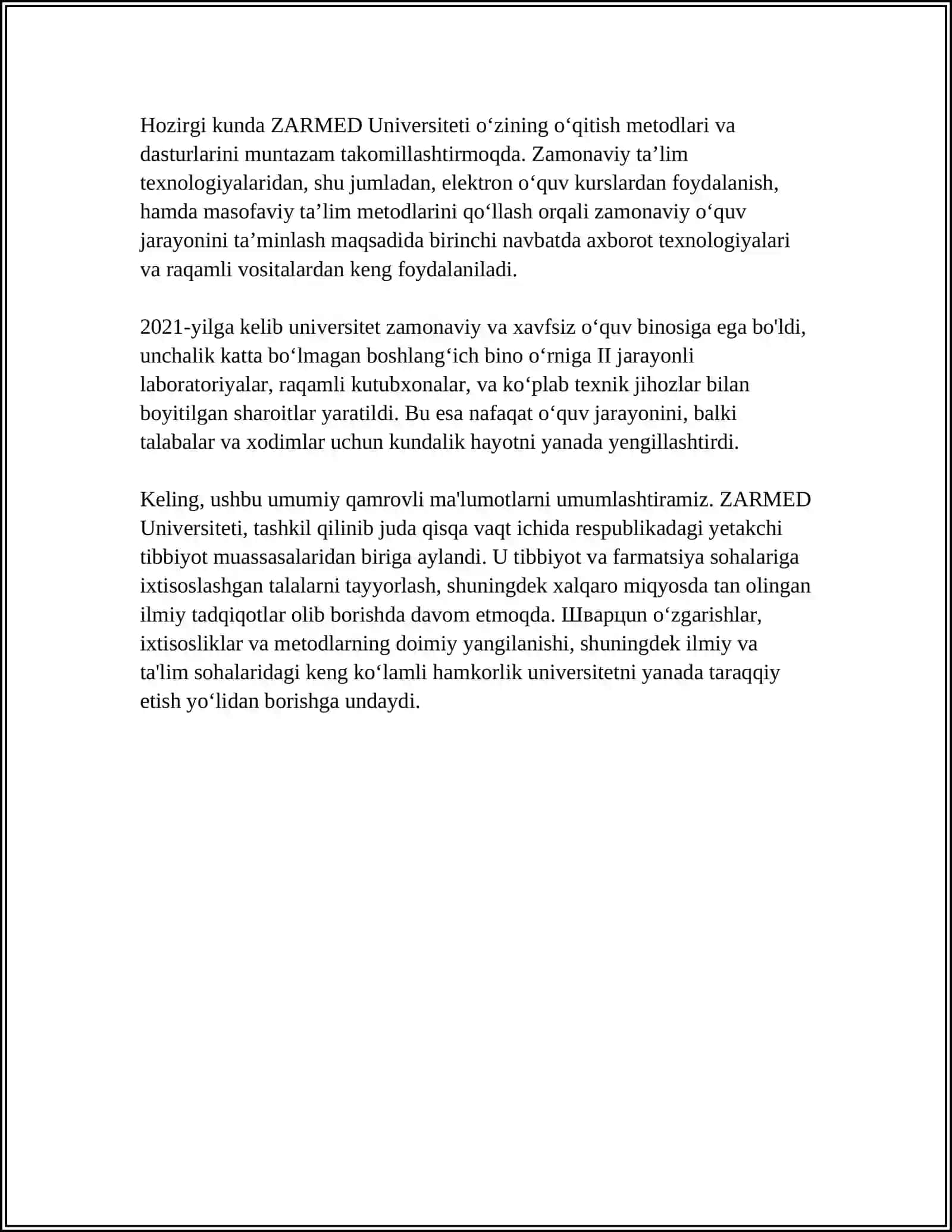 ZARMED Universiteti 4