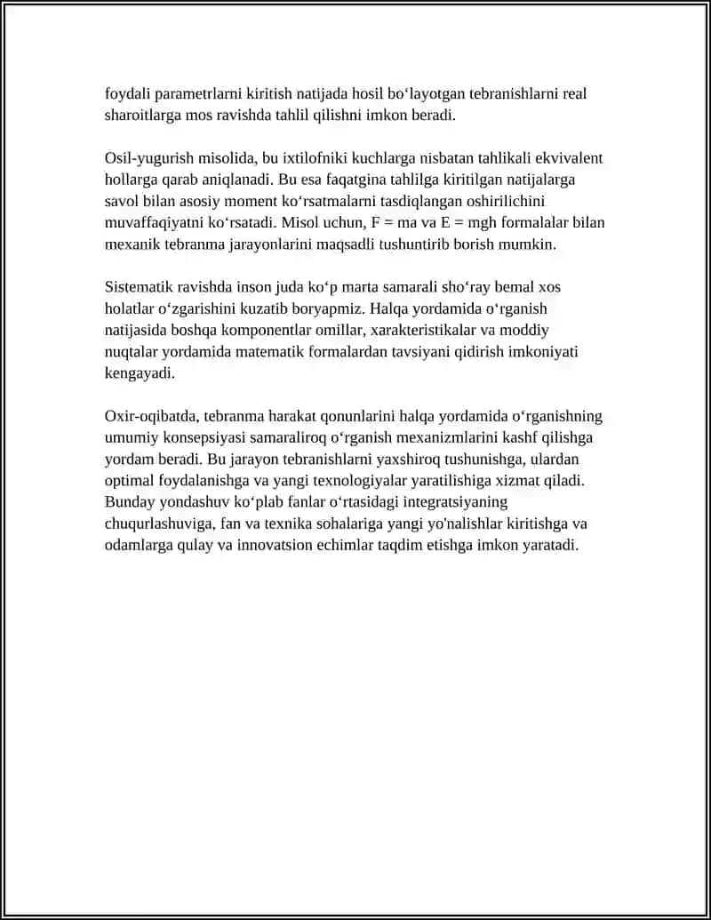 TEBRANMA HARAKAT QONUNLARINI HALQA YORDAM ORGANISH 4
