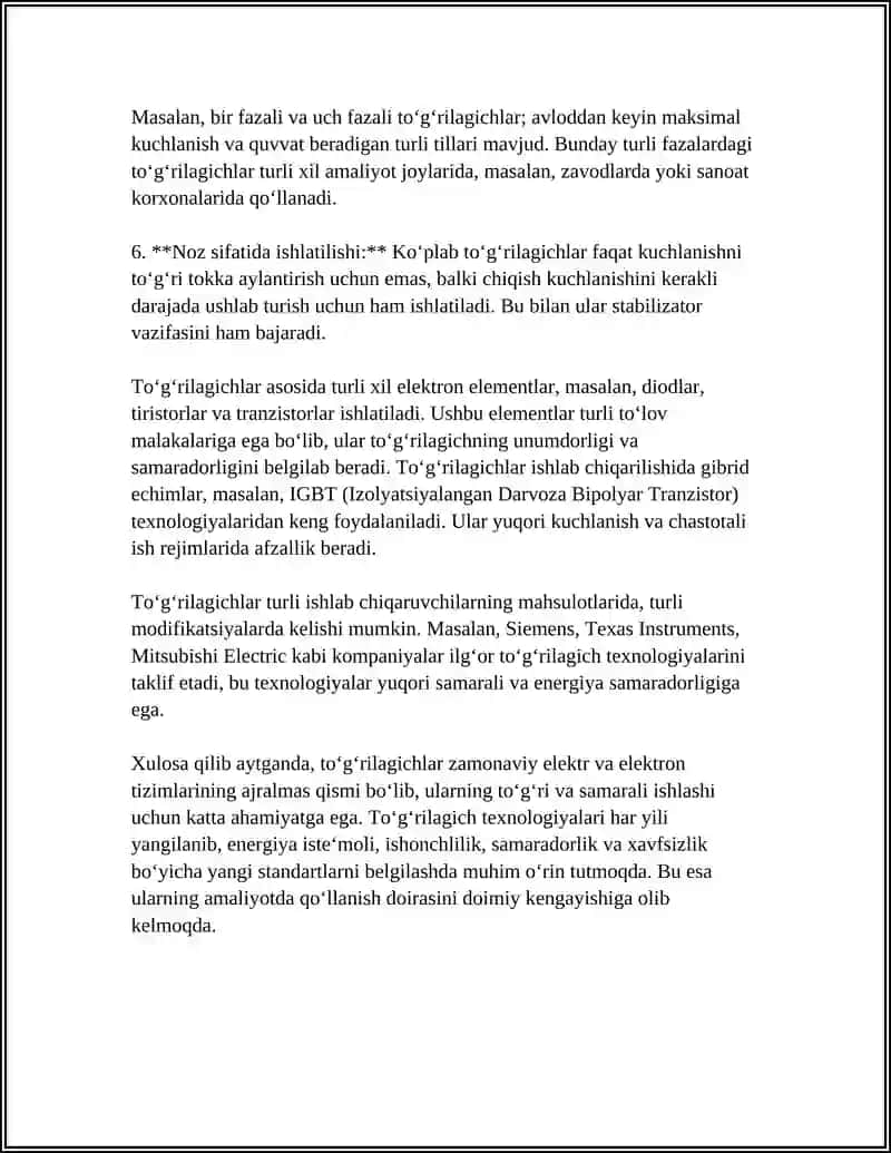 TOĞIRLAGICHLAR HAQIDA ASOSIY MALUMOTLAR.TOĞIRLAGICHLARNING TUZILISHI 4