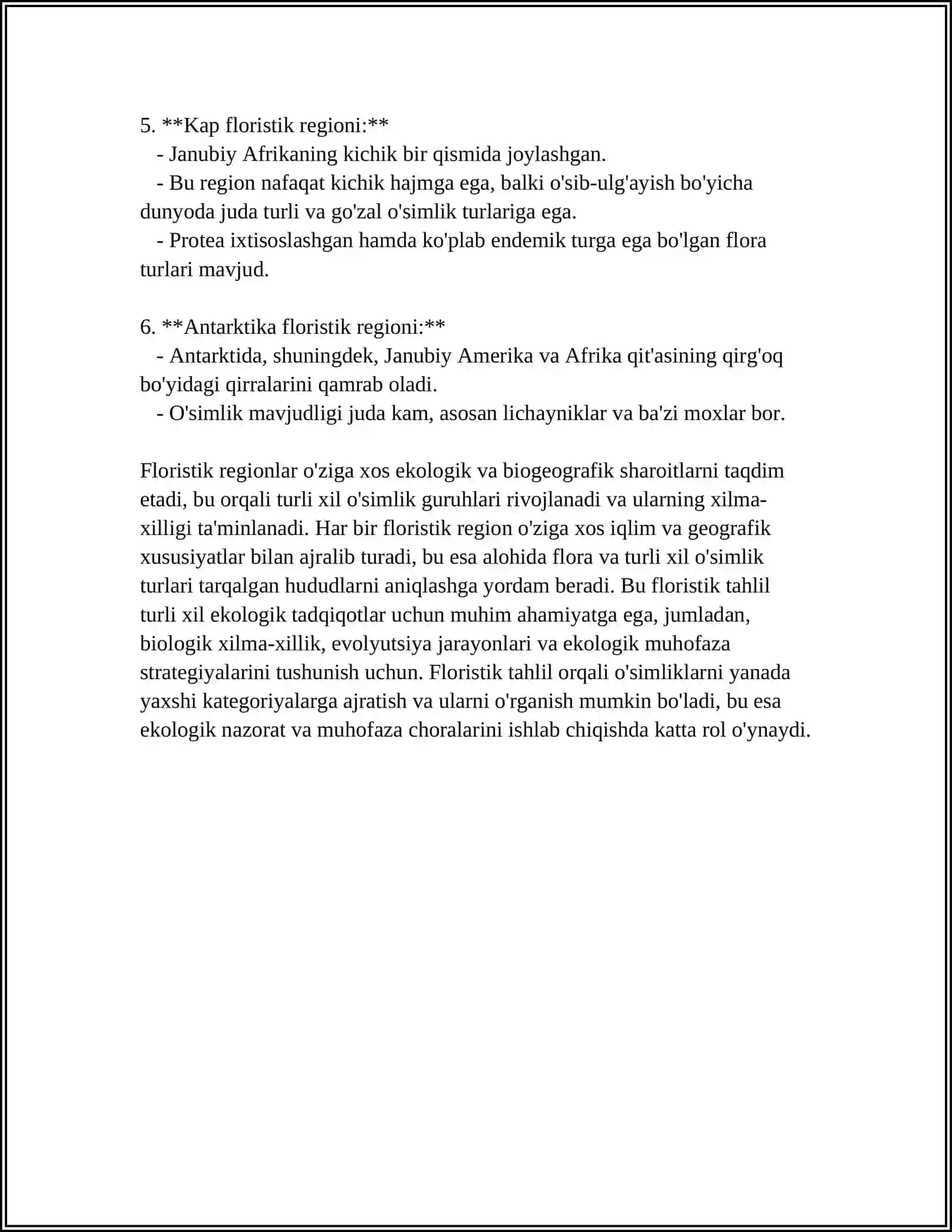 YER YUZINING FLORISIK VA FAUNISTIK REGIONLARI 4