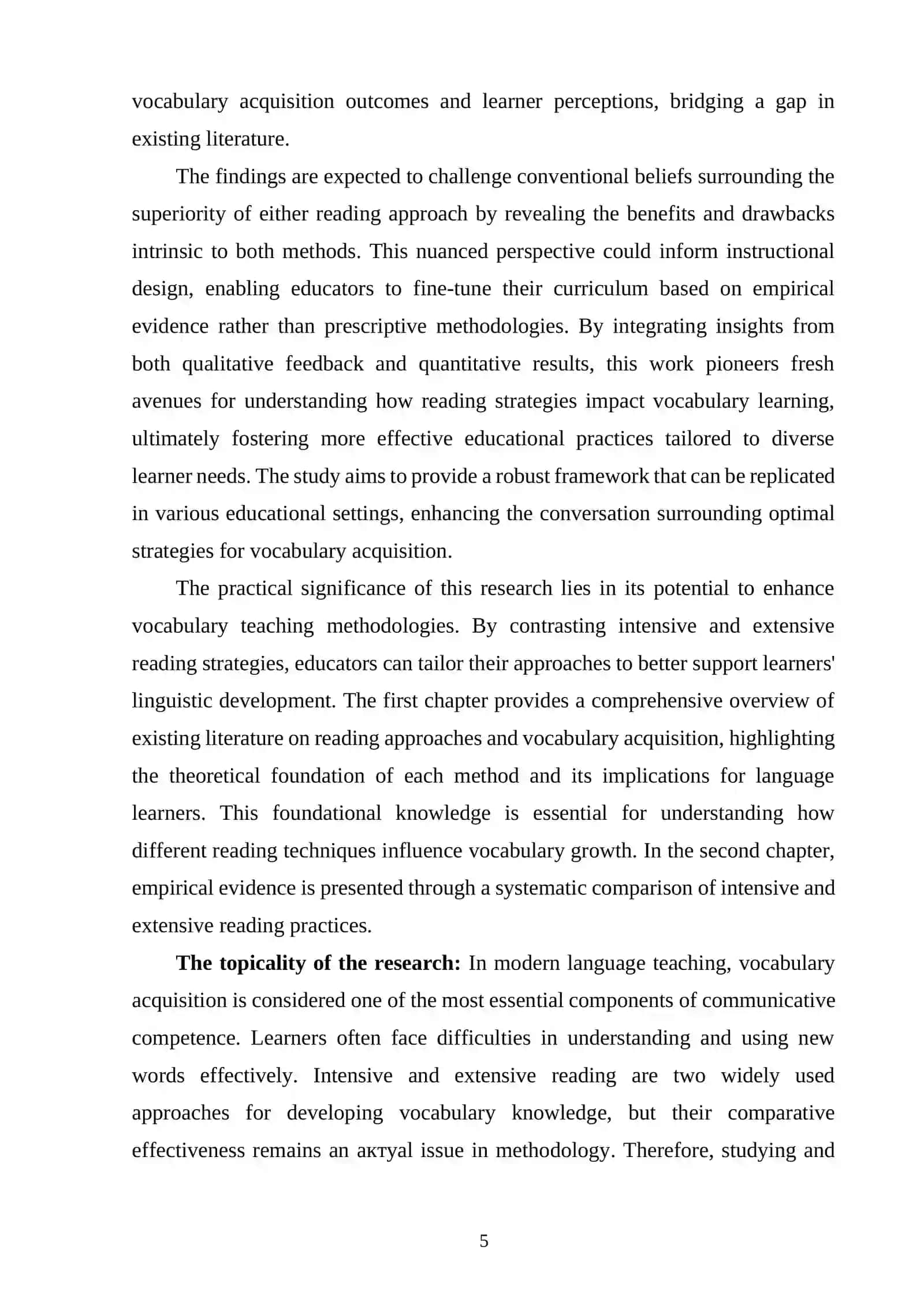 COMPARING INTENSIVE AND EXTENSIVE READING APPROACHES FOR VOCABULARY ACQUISITION 4
