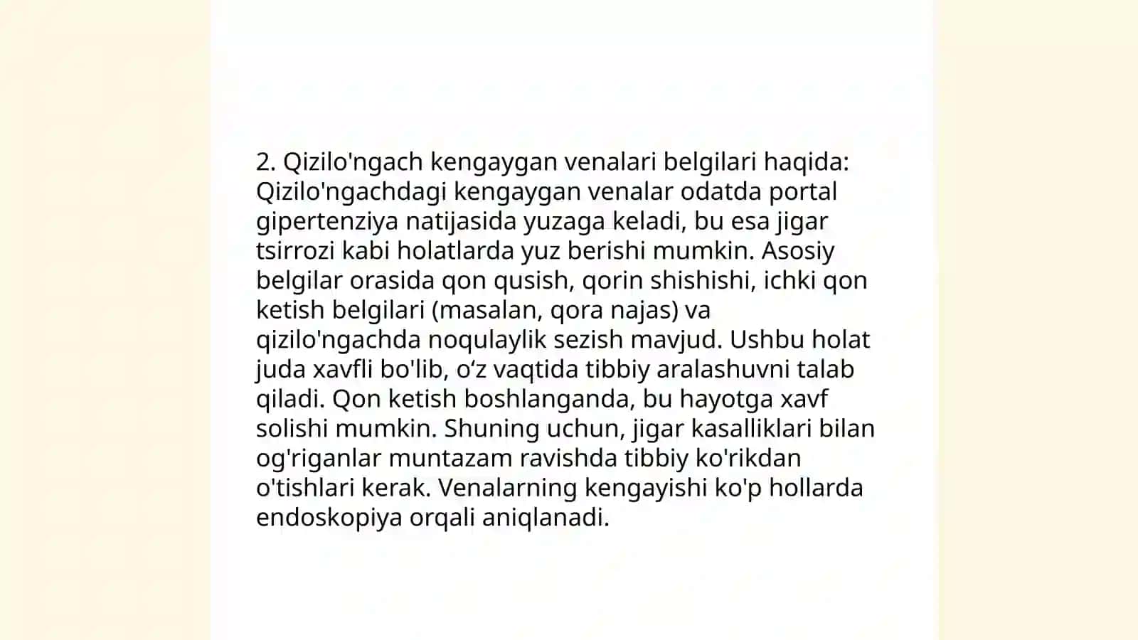 Qizilungach kengaygan venalaridan qon ketish va to’xtatish belgilari 4