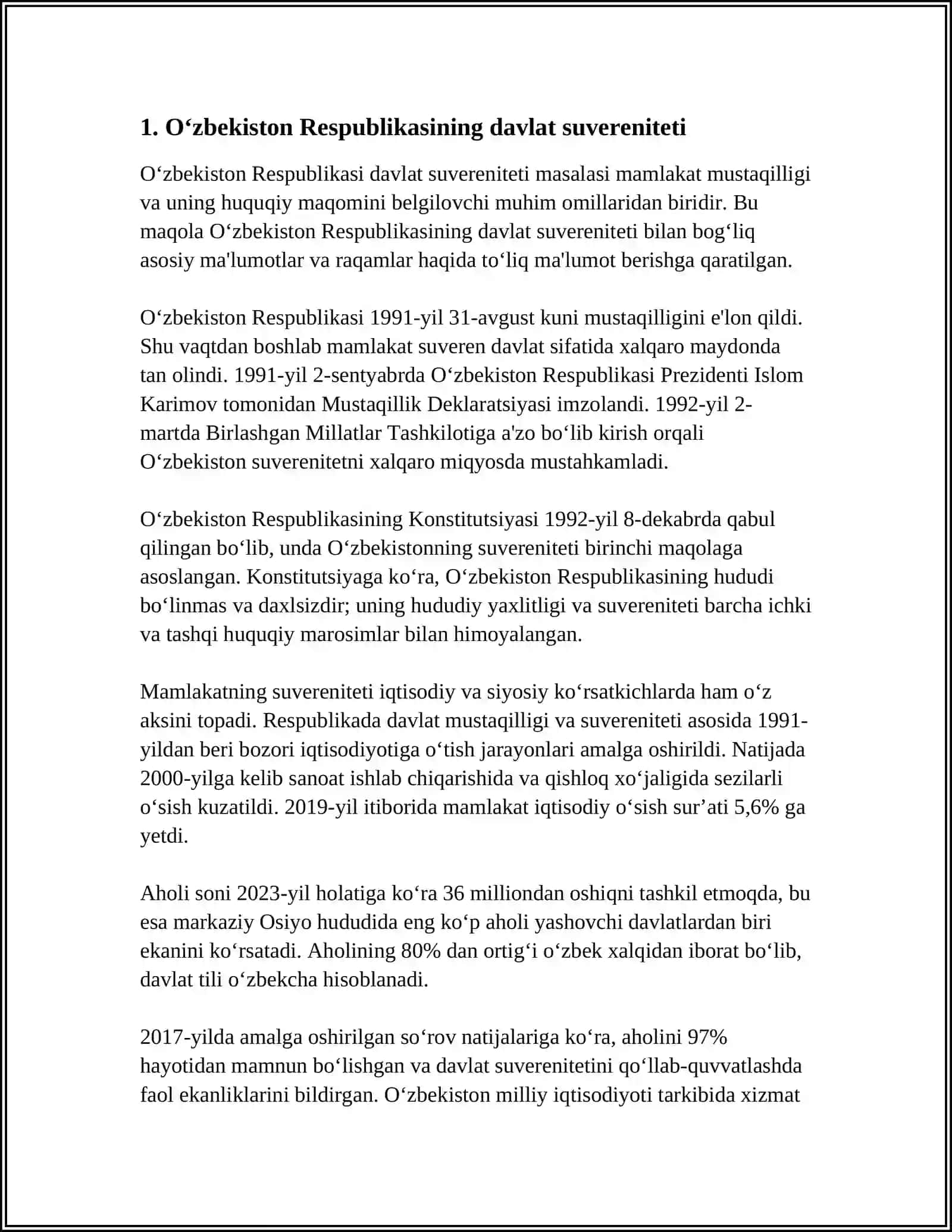 O'ZBEKISTON DEMOKRATIK, FUQAROLIK JAMIYATI ASOSLARINING SHAKLLANISHI 4