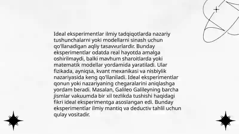 Real eksperiment va Ideal eksperimentni takrorlash 4