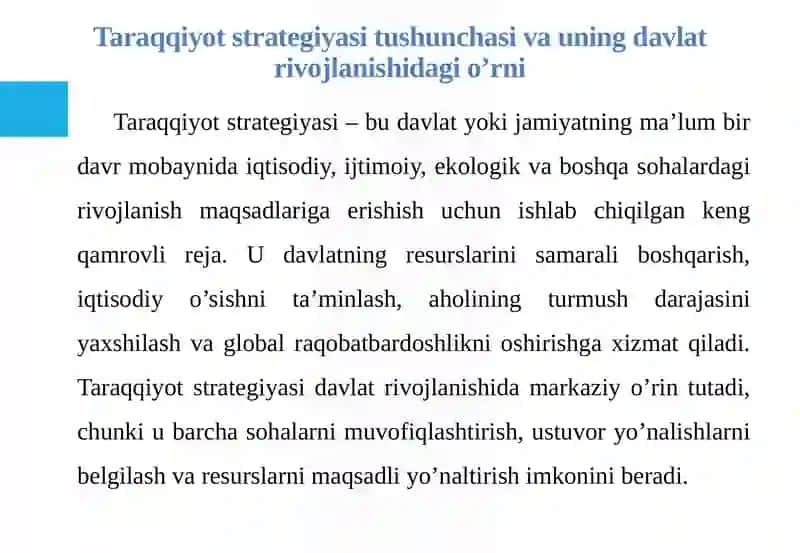 Taraqqiyot strategiyasining mazmuni va mohiyati 4