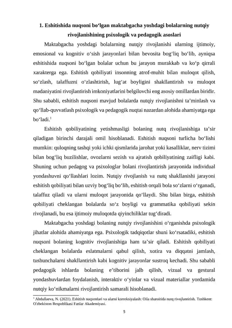 Maktabgacha yoshdagi eshitishida nuqsoni bo‘lgan bolalarning nutqiy muloqotini oila sharoitida rivojlantirish 4