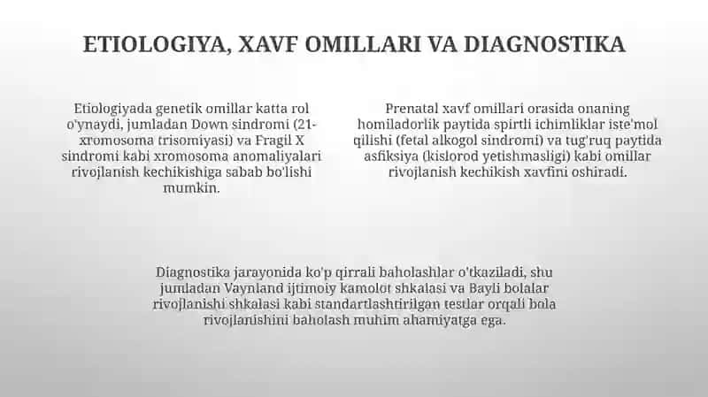 Psixik rivojlanishi sust bolalar psixologiyasi 4