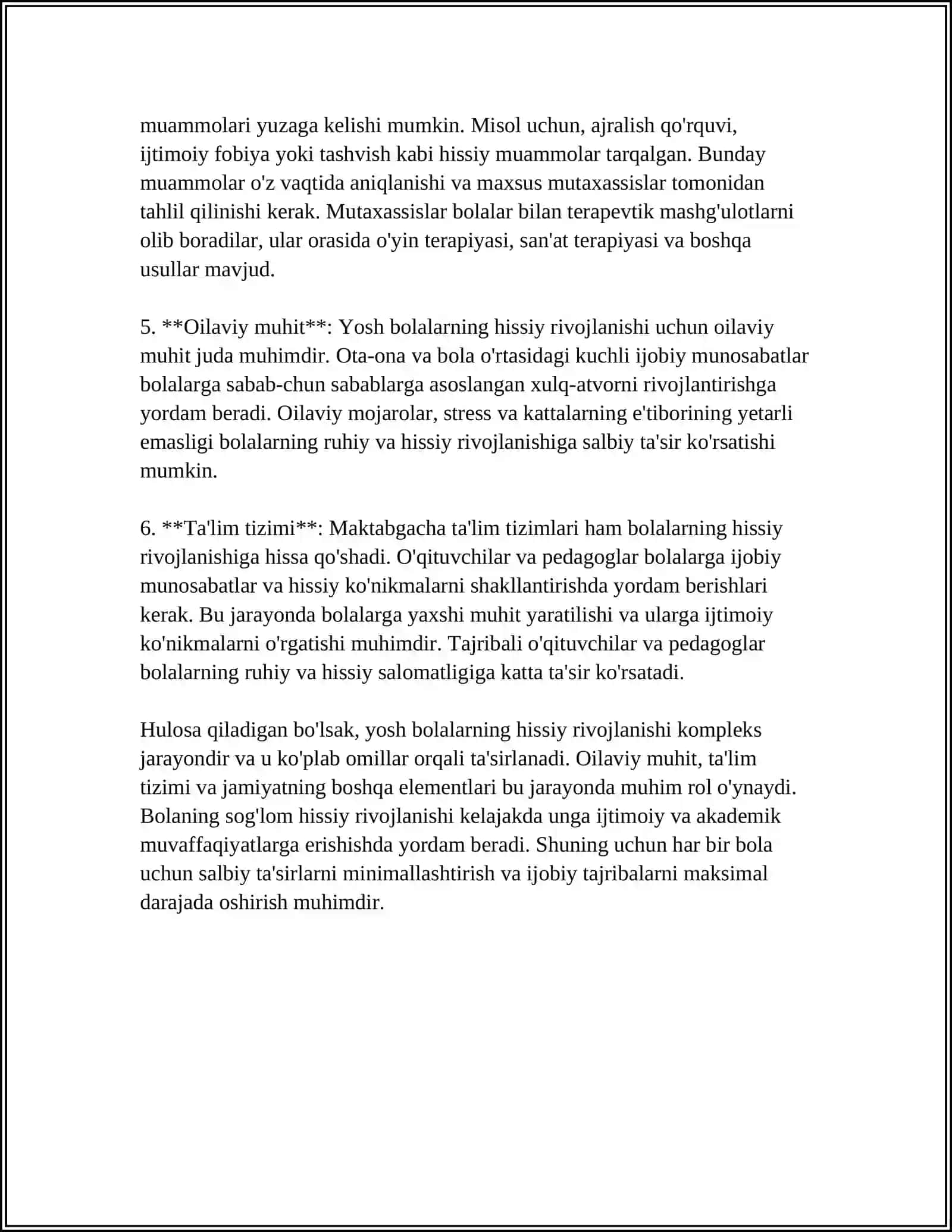 YOSH BOLALARNING ASAB-RUHIY TA‘LIMINING ELEMENTLARI ( HISSIYOTLARNING RIVOJLANISHI, ESTETIK, AXLOQIY ) 4