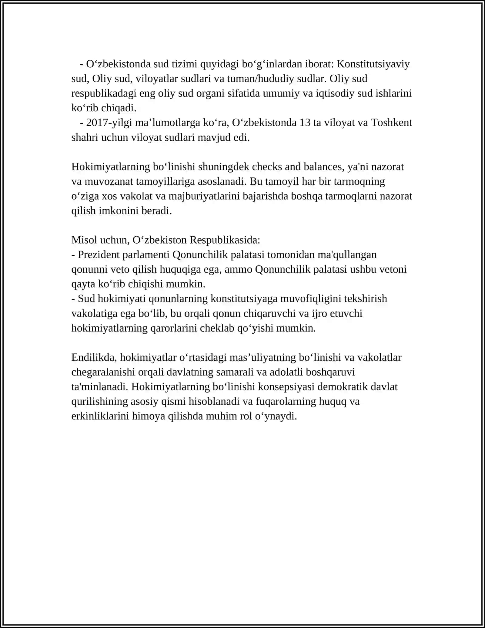 DAVLAT HUQUQ NAZARIYASI FANIDAN HOKIMIYATLARNING BOʻLINISHI 4