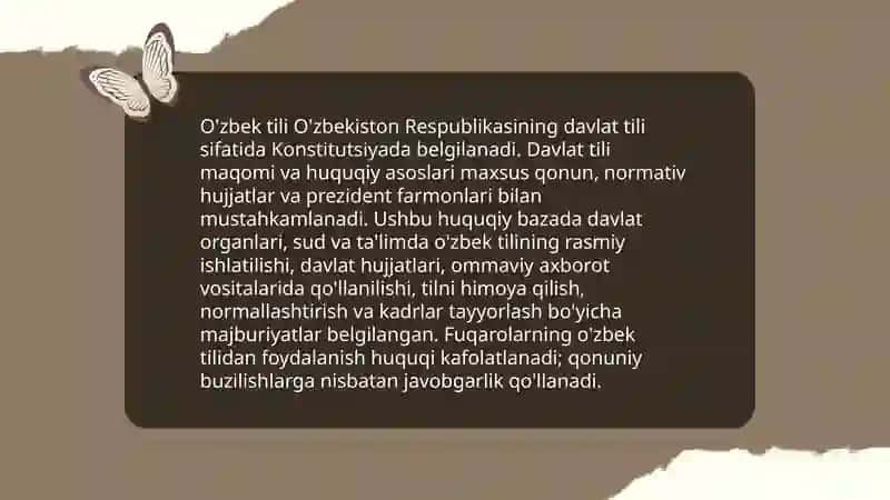 Sohada o'zbek tilining qo'llanilishi yuzasidan taqdimoq nutqi tayorlash 4