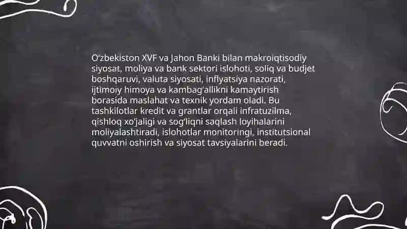 Oʻzbekistonning xalqaro tashkilotlar bilan hamkorlik aloqalari 4