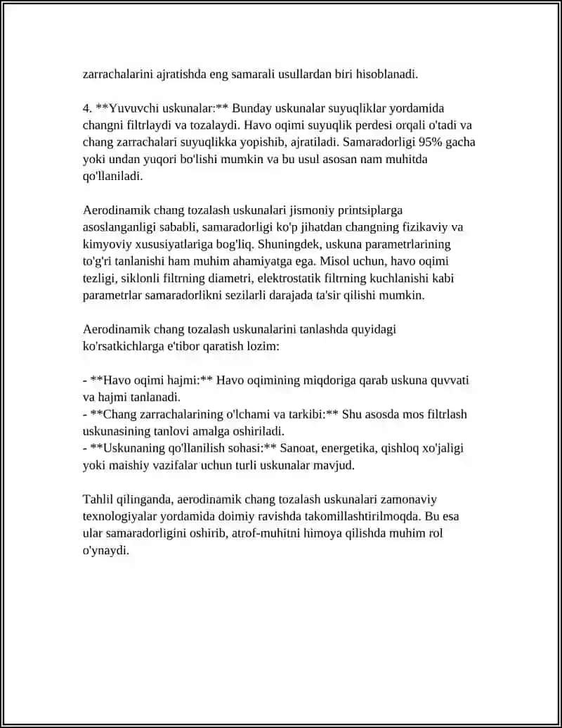AERODINAMIK TOZALASH USKUNALARI 4