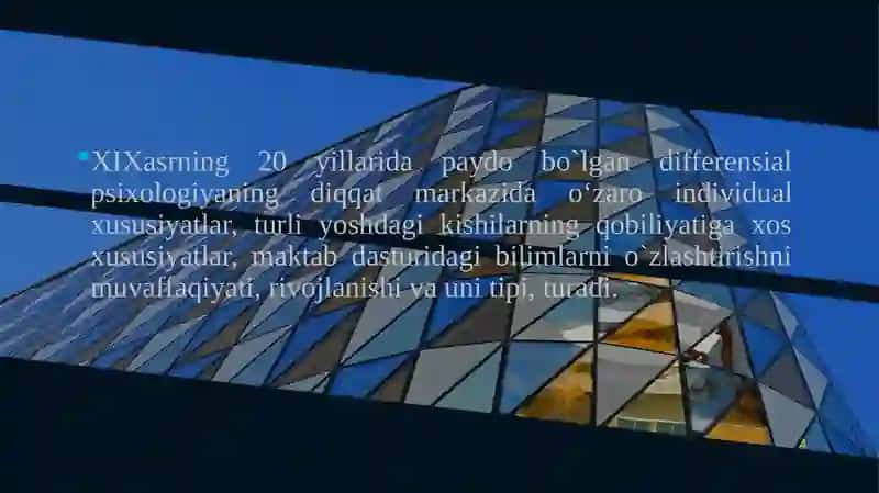 Rivojlanish psixologiyasi va differensial psixologiya fanidan Mustaqilish 4