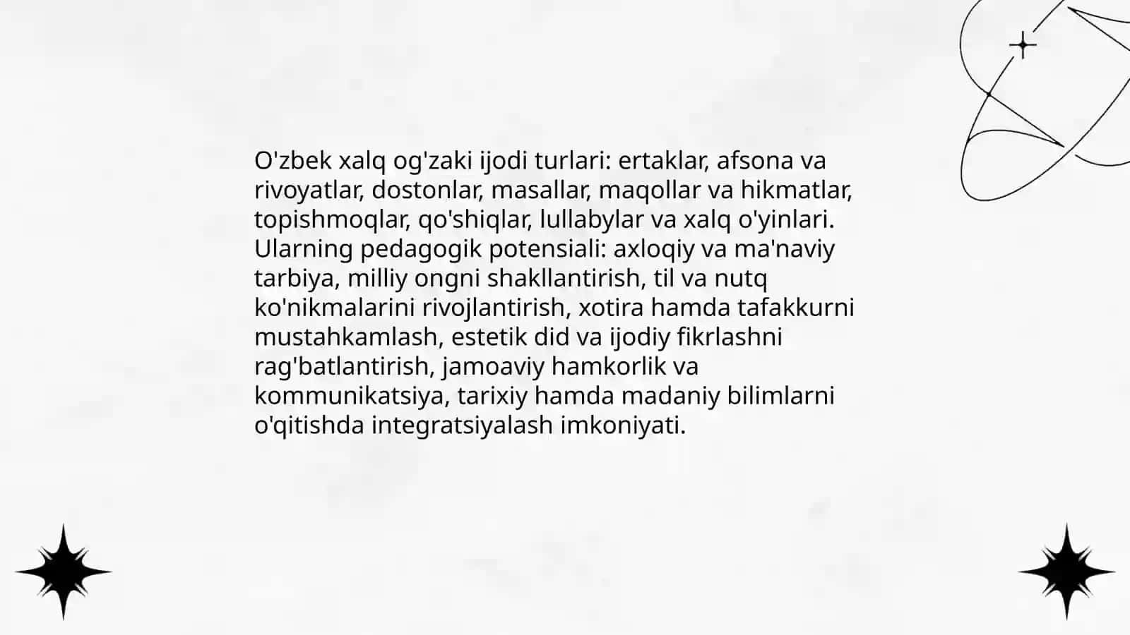Xalq pedagogikasi va o'zbek xalq og'zaki ijodi 4