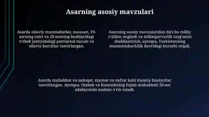 Abdulla Qodiriy O'tkan kunlar asari 4