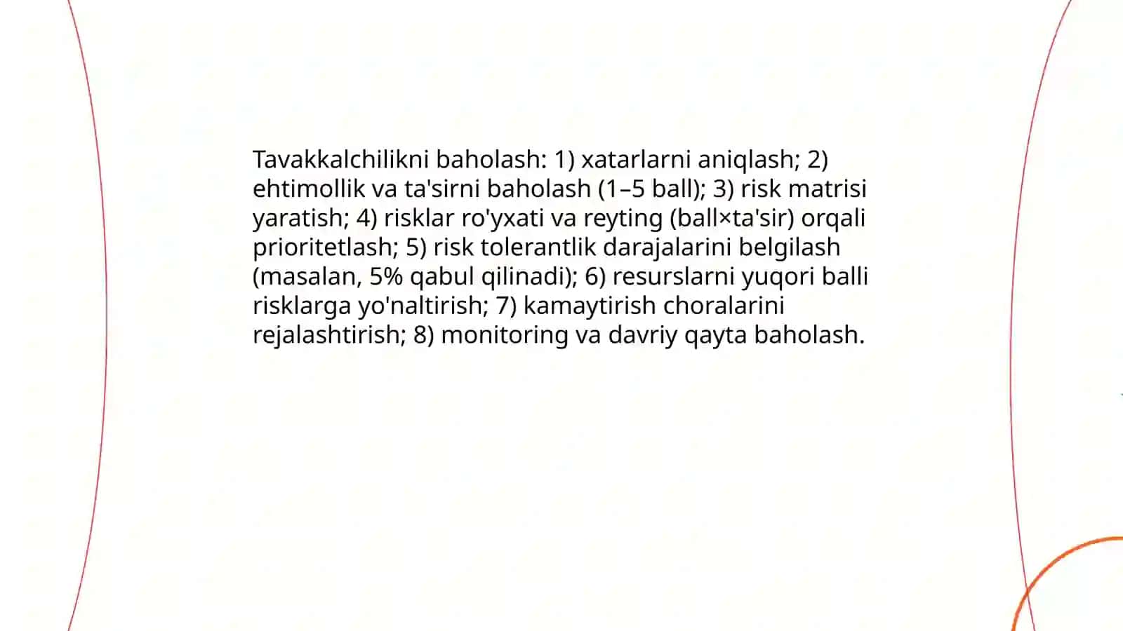 Tavakkalchilikni o'Ichash va uni pasaytirish yo'llari 4