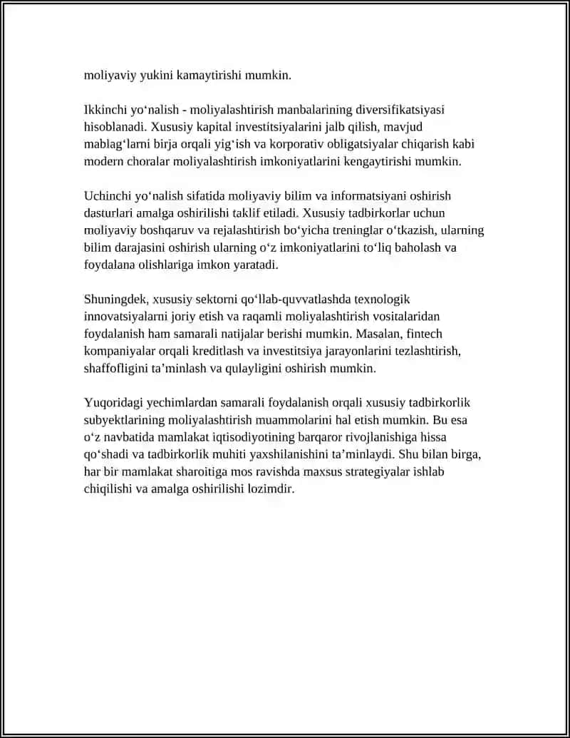XUSUSIY TADBIRKORLIKNI RIVOJLANTIRISH MUAMMOLARI 4