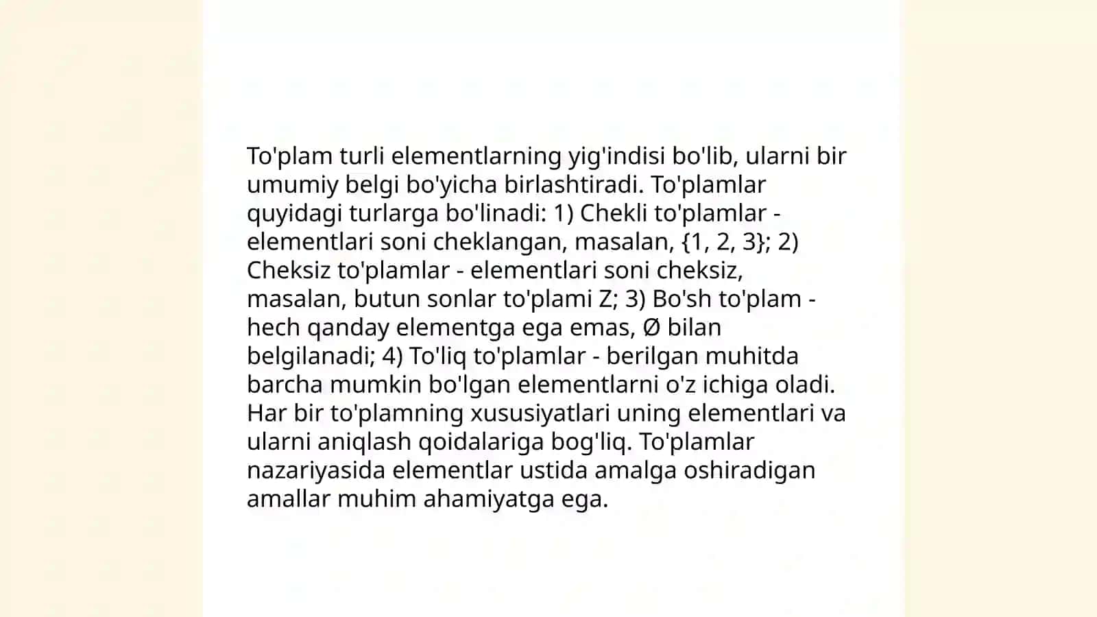 To'plamlar mavzusida video 4