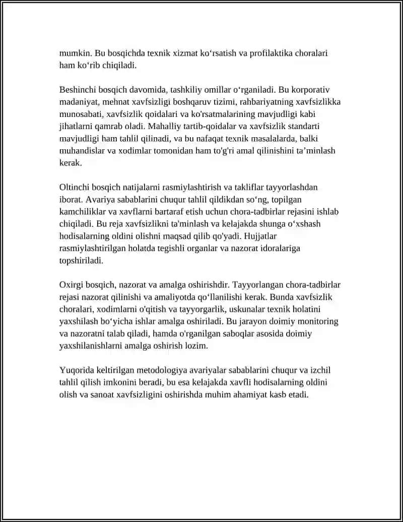 Avariya tahlili va sabablarni aniqlash metodologiyasi 4