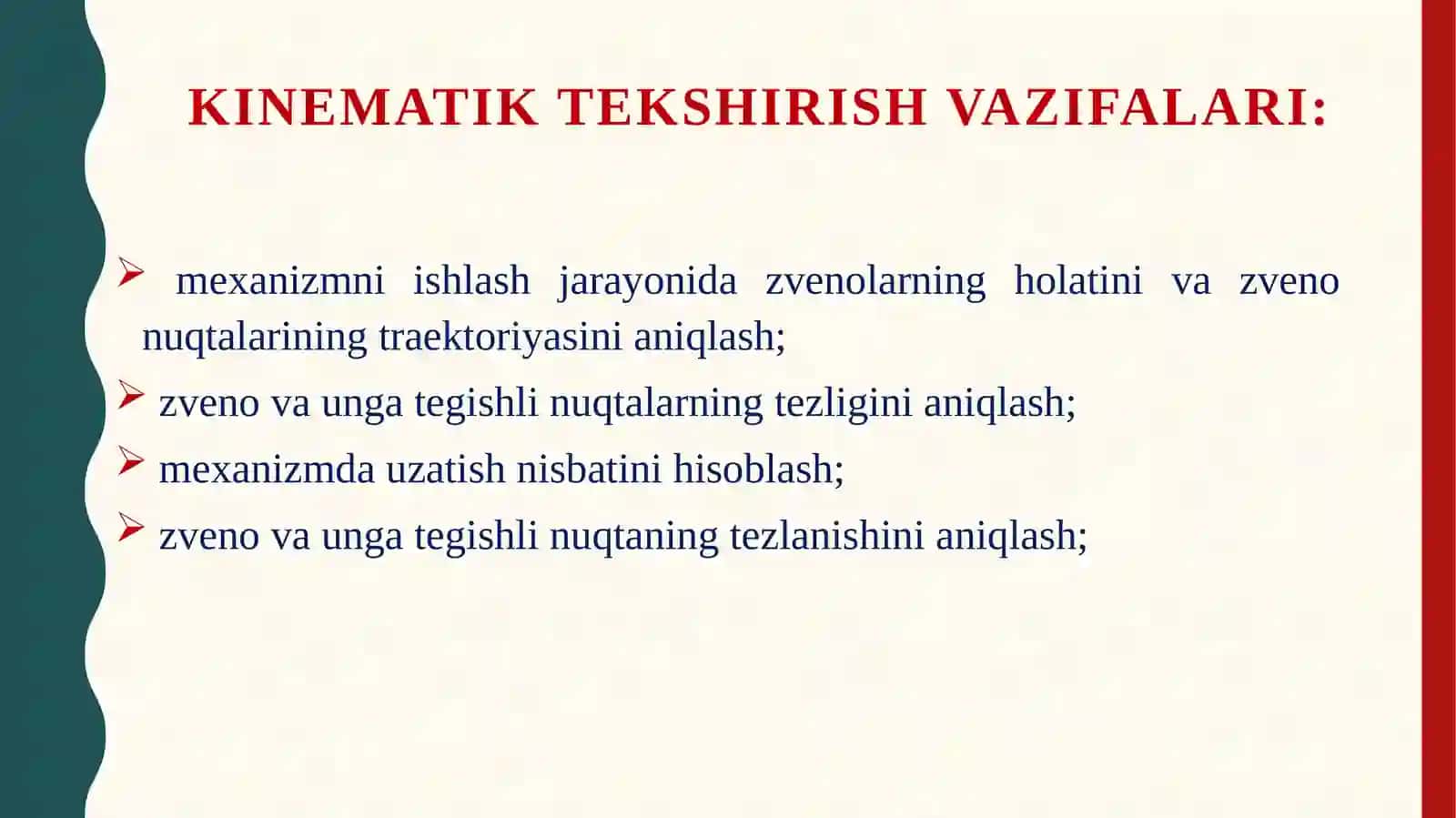 Mexanizmlarni kinematik tekshirish usullari 4