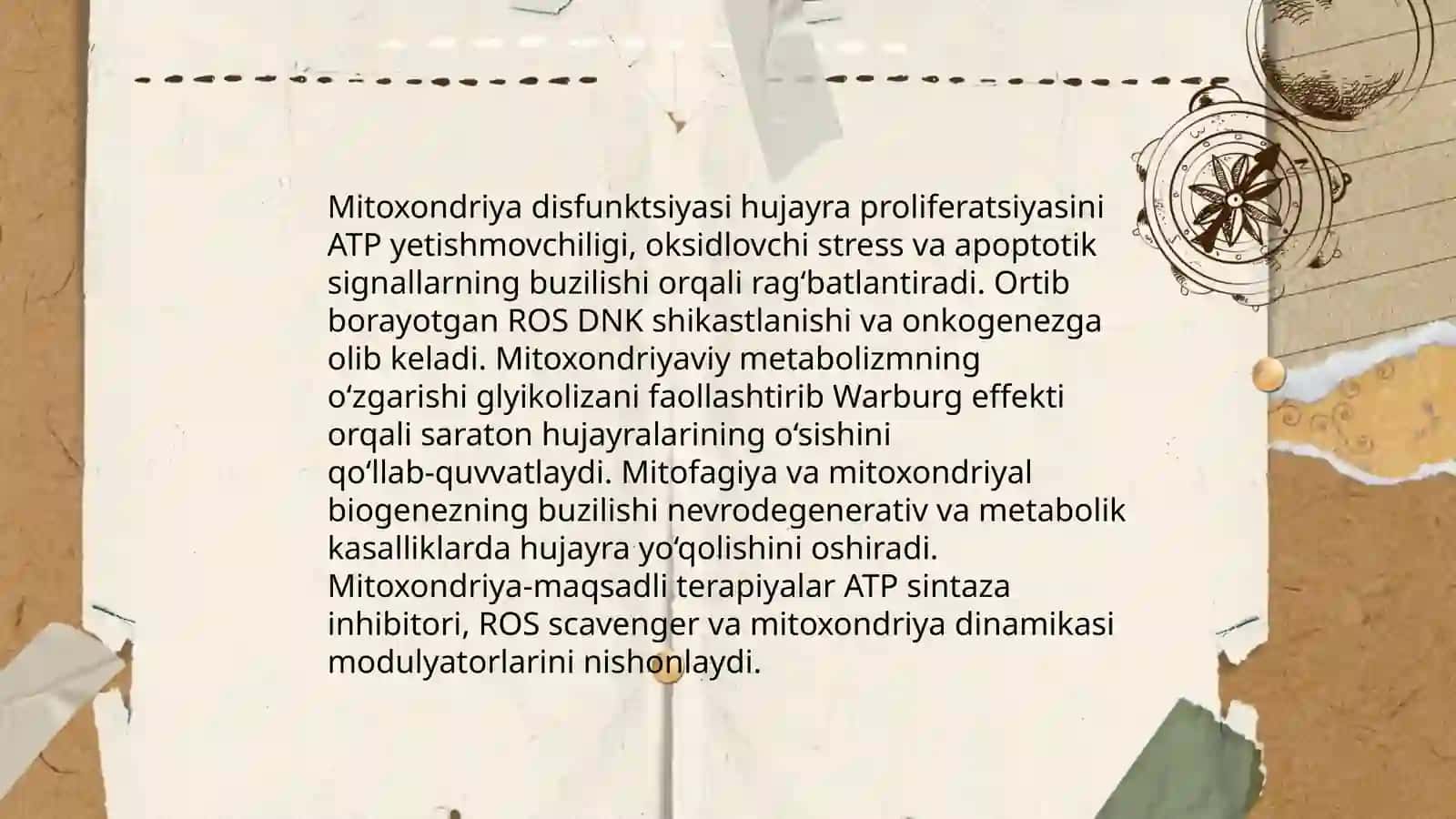 Hujayrada moddalar energiya va malumotlar oqimi hujayra proliferatsiyasi muammolarining tibbiyotdagi roli 4