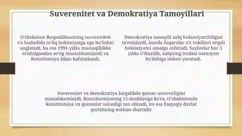O'zbekiston Respublikasi Konstitutsiyasining Asosiy Tamoyillari 4