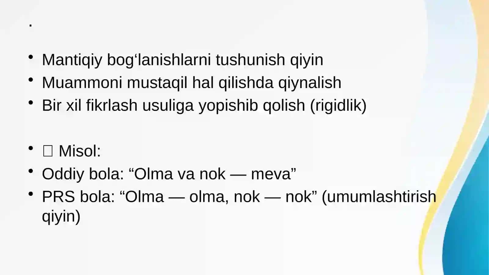 Psixik rivojlanishi sust bolalarning tafakkur va nutq xususiyatlari 4
